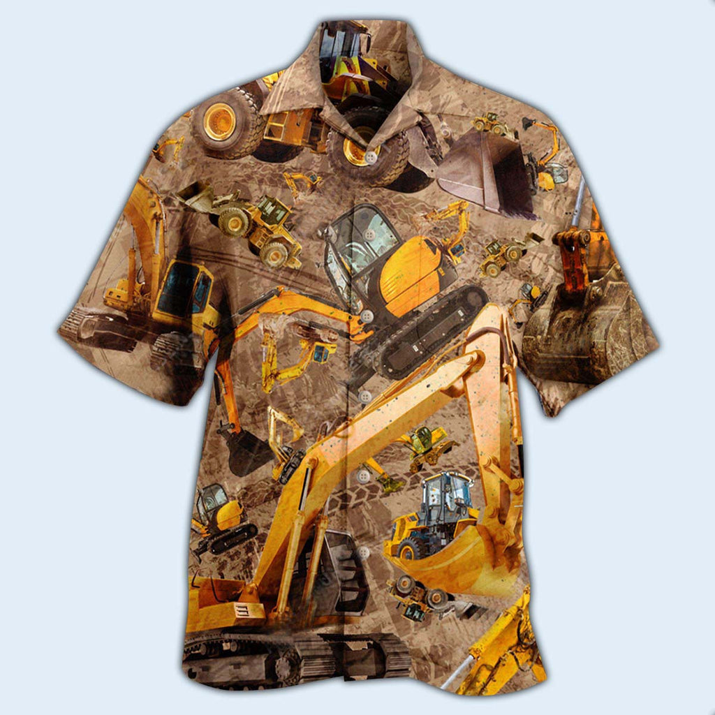 Excavator Don't Mess Hard Work Excavator - Hawaiian Shirt