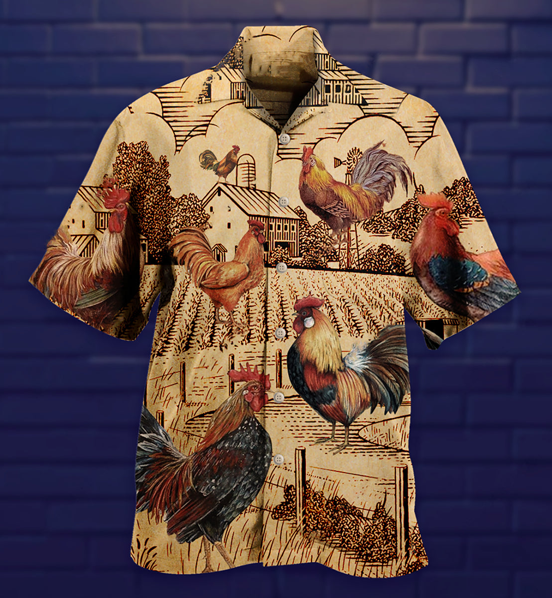 Chicken Love Vintage Style - Hawaiian Shirt
