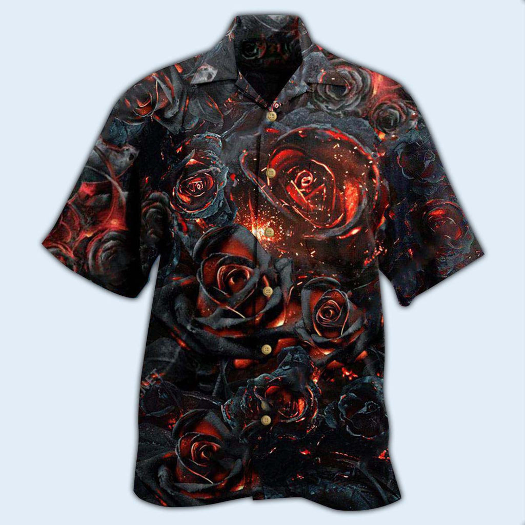 Rose Flowers Life Is Like Burning Rose - Hawaiian Shirt
