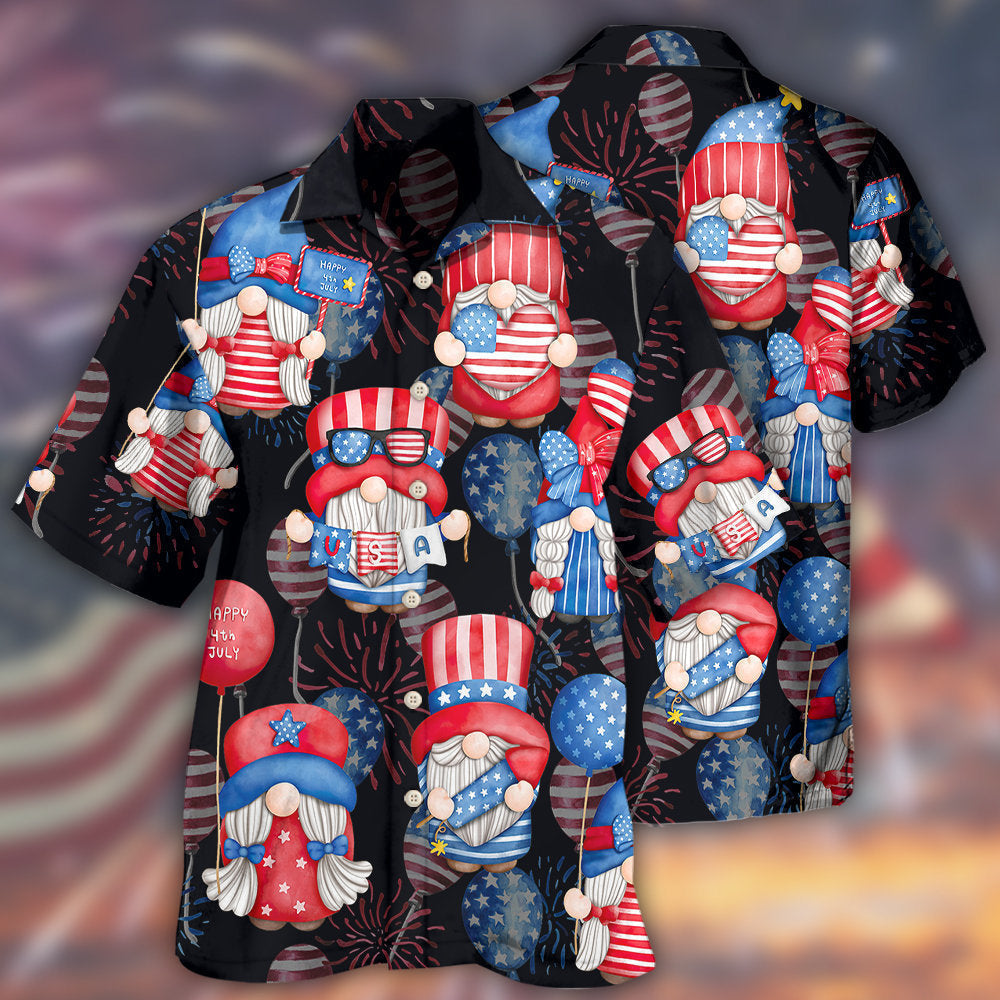 Gnome America Independence Day Fourth of July - Hawaiian Shirt