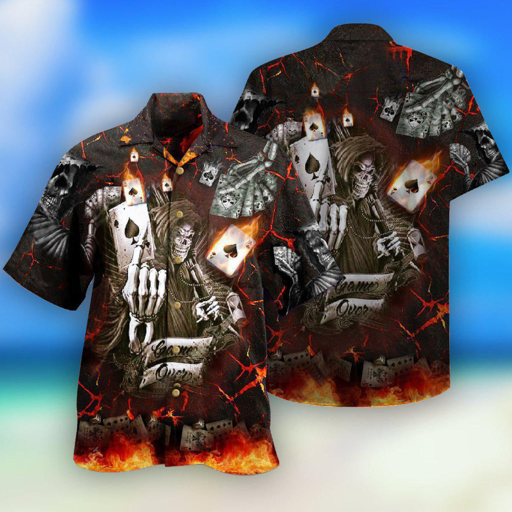 Gambling Card Game Over Cool - Hawaiian Shirt
