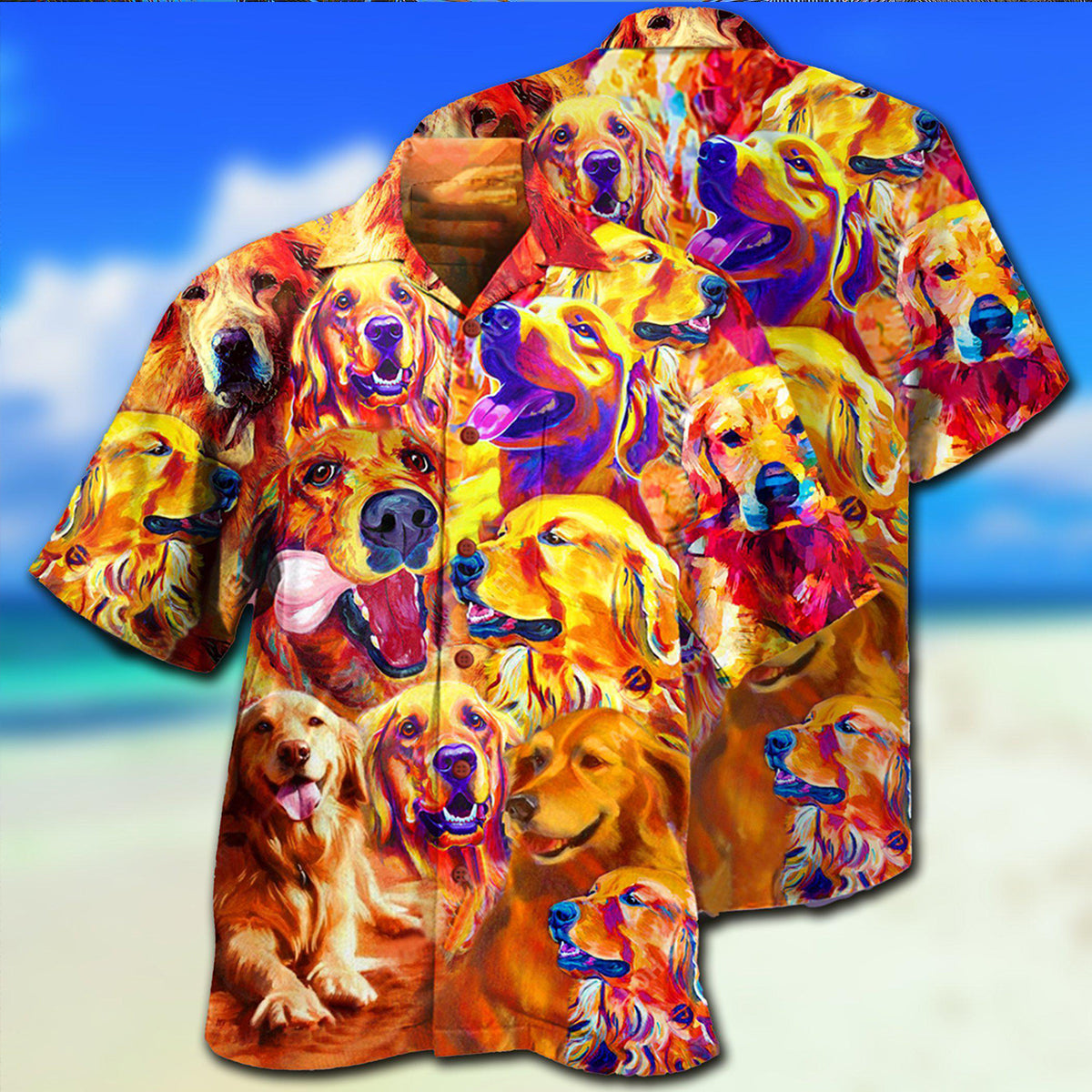 Golden Retriever Dad Ever - Hawaiian Shirt
