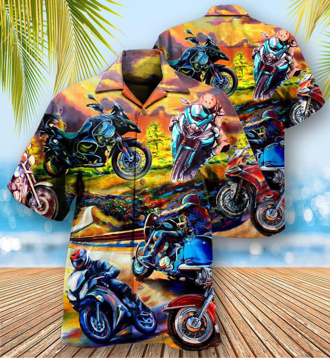 Motorcycle Under The Sunset Romantic - Hawaiian Shirt