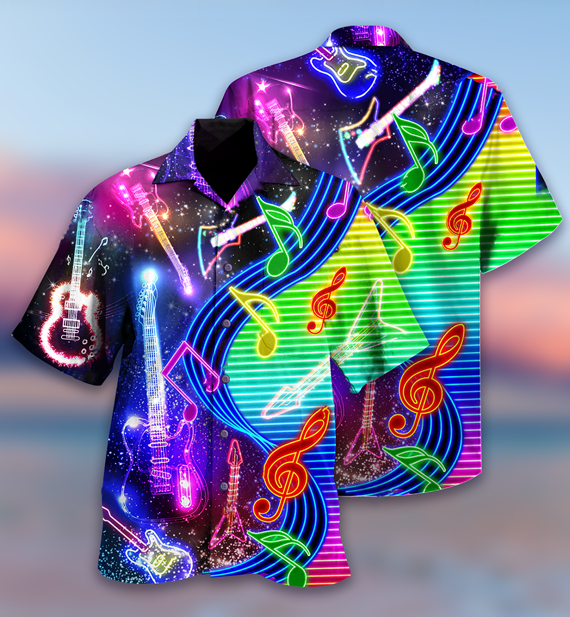 Guitar Love Light Neon - Hawaiian Shirt