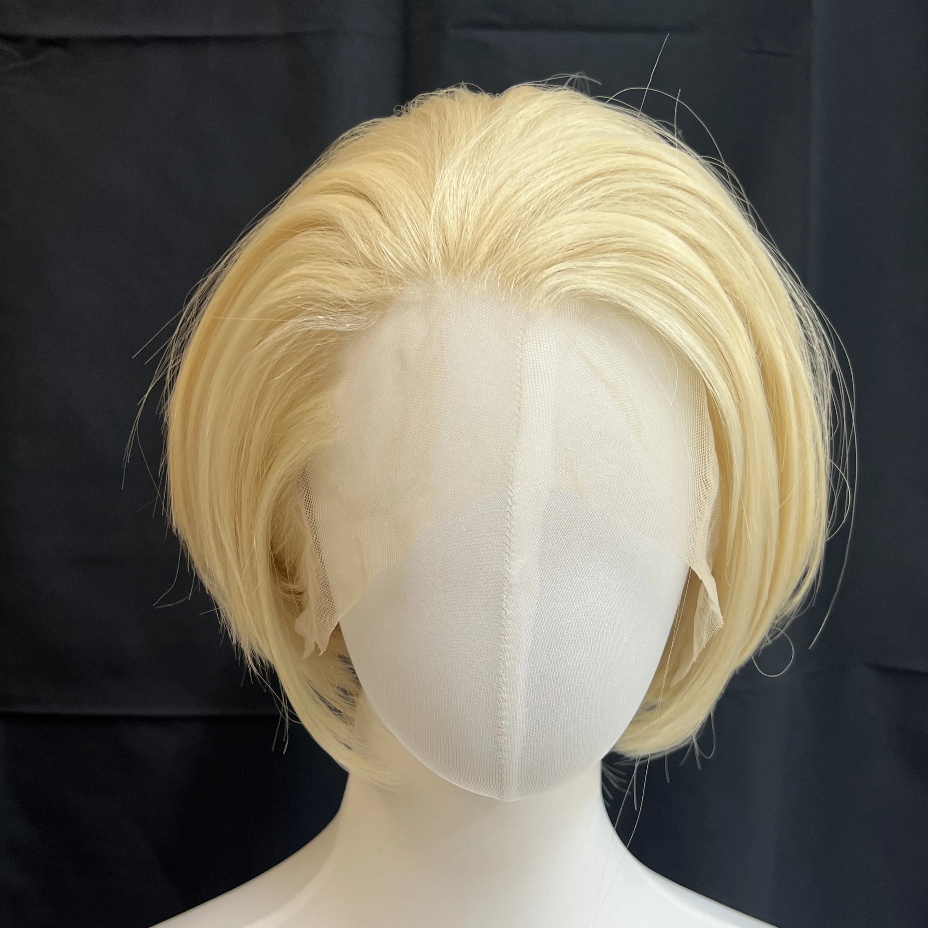 Ashely Short Blonde Synthetic Lace Wigs 13*4 Lace Front Wig for Man Nature Hairline High Temperature Fibers Boy Cosplay Wig