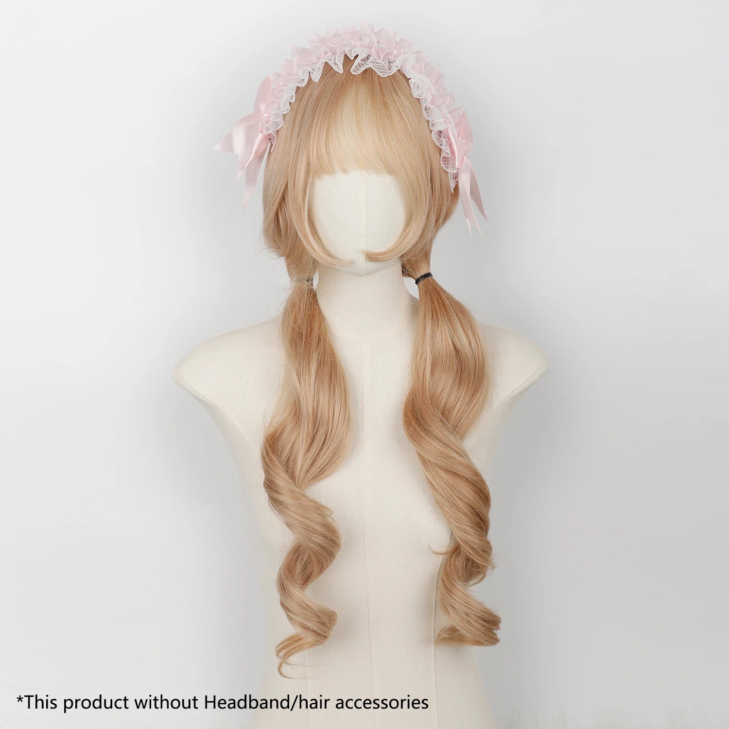 Synthetic Cosplay Wigs Blonde Long Wavy Wig with Bangs Heat Resistant Natural Looking for Women Girls Daily Party Halloween