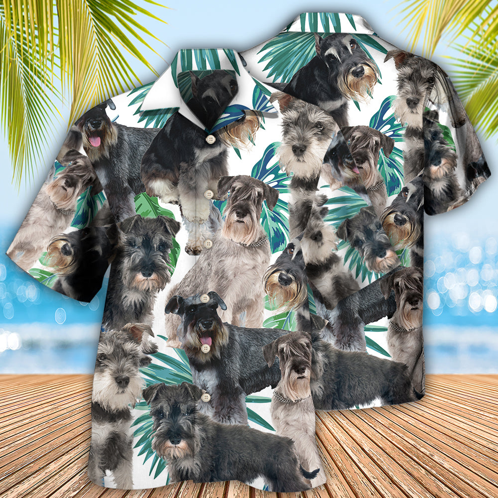 Schnauzer Dog Tropical Leaf Cool - Hawaiian Shirt