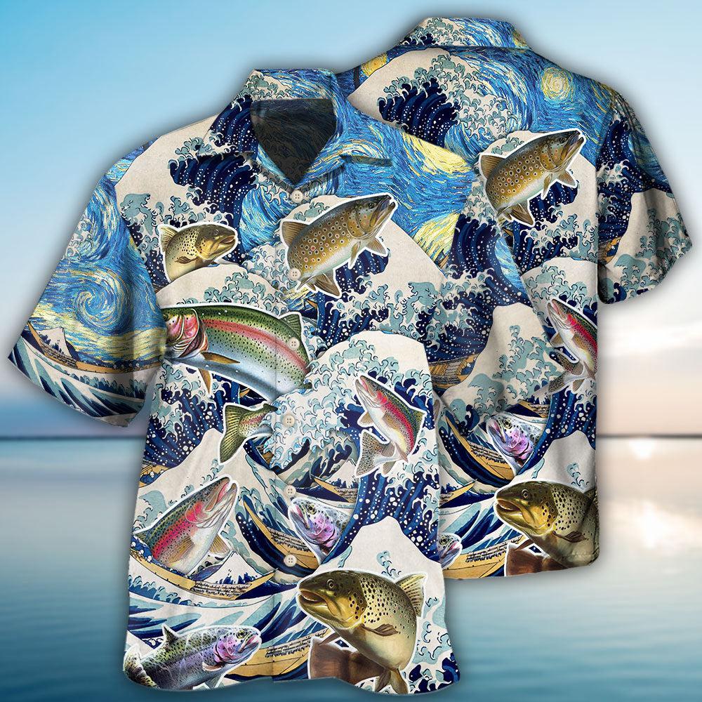 Fishing Trout Fishing Big Waves Style - Hawaiian Shirt