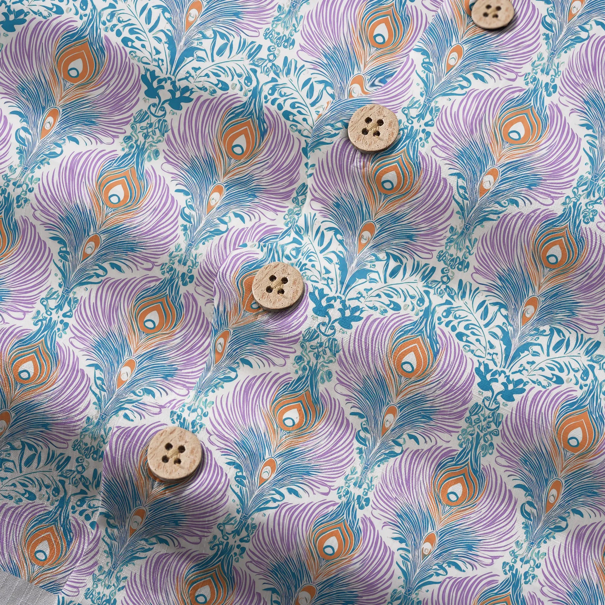 LeosWare® Men's Hawaiian Shirt Short Sleeve Button-up 100% Cotton Aloha Indian Finch Totem By Ann