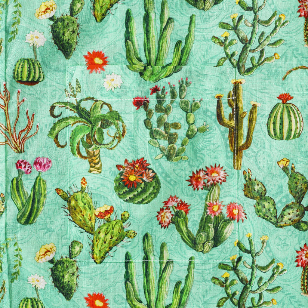 Cactus Shirt For Men Green Hawaiian Shirt Short Sleeve Button-down Western Cowboy Shirt By Sophia