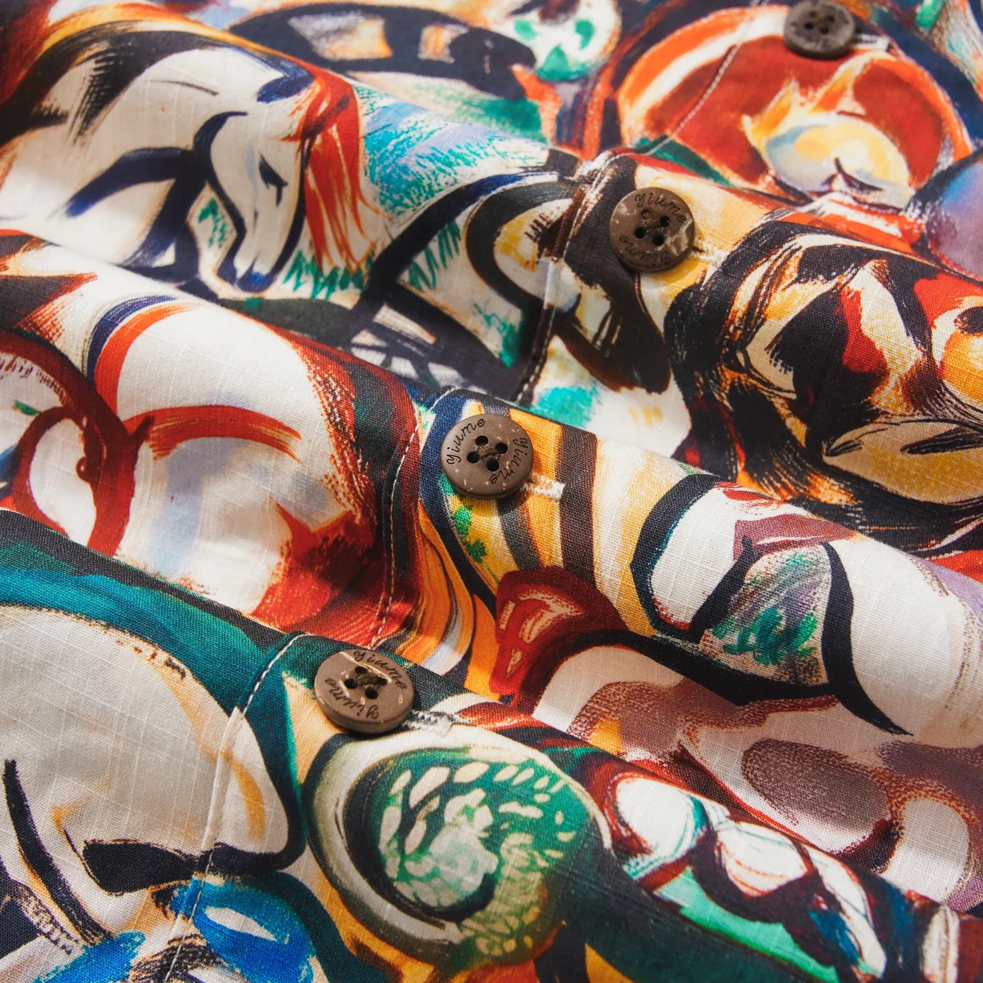 Men's Hawaiian Shirt Short Sleeve Camp Collar 100% Cotton Brown Aloha Stampede Artwear Year of the Horse 2026 By DUDU