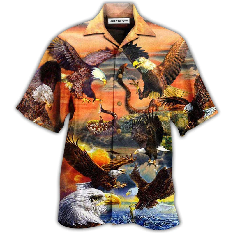 Eagle By Blood A Hunter By Heart A King Of Sunset Sky - Hawaiian Shirt