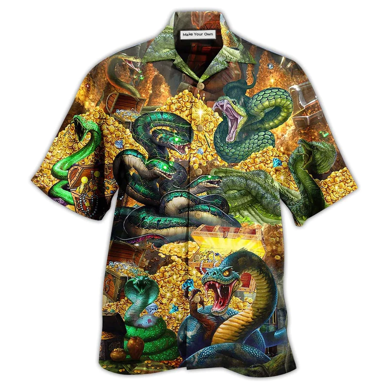 Snake Love Gold Cool - Hawaiian Shirt