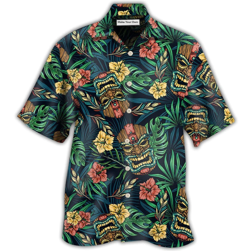 Tiki Hawaii Tropical Leaf Style - Hawaiian Shirt