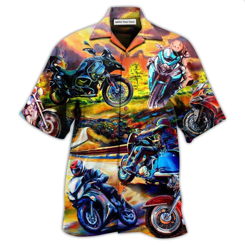 Motorcycle Under The Sunset Romantic - Hawaiian Shirt