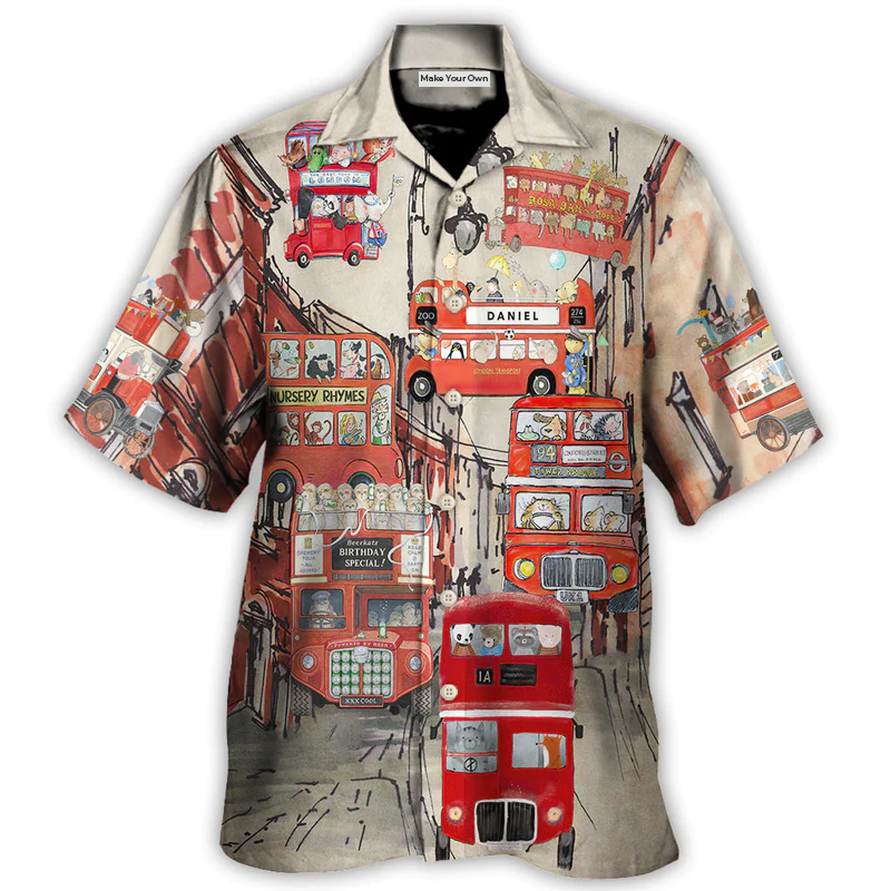 Bus Driver Big Red Party Bus - Hawaiian Shirt