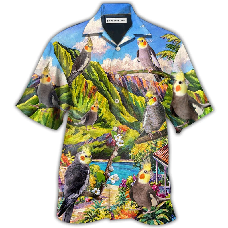 Parrot Cockatiel Beautiful Landscape - Hawaiian Shirt