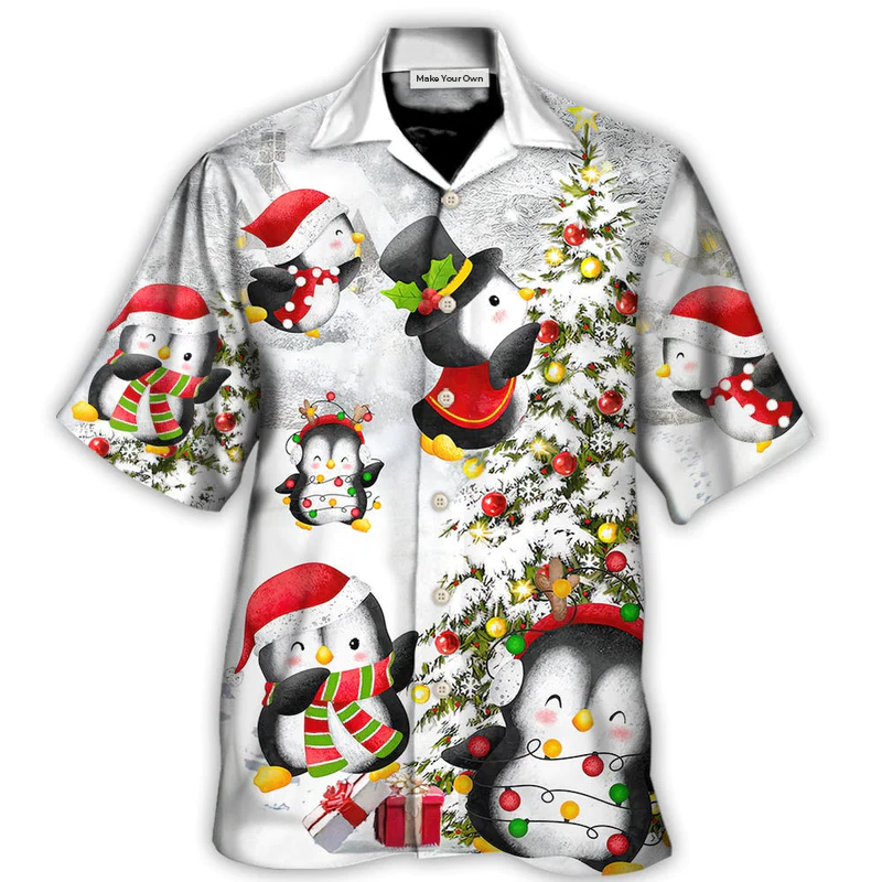 Christmas Chilling Penguin Family In Love Christmas - Hawaiian Shirt