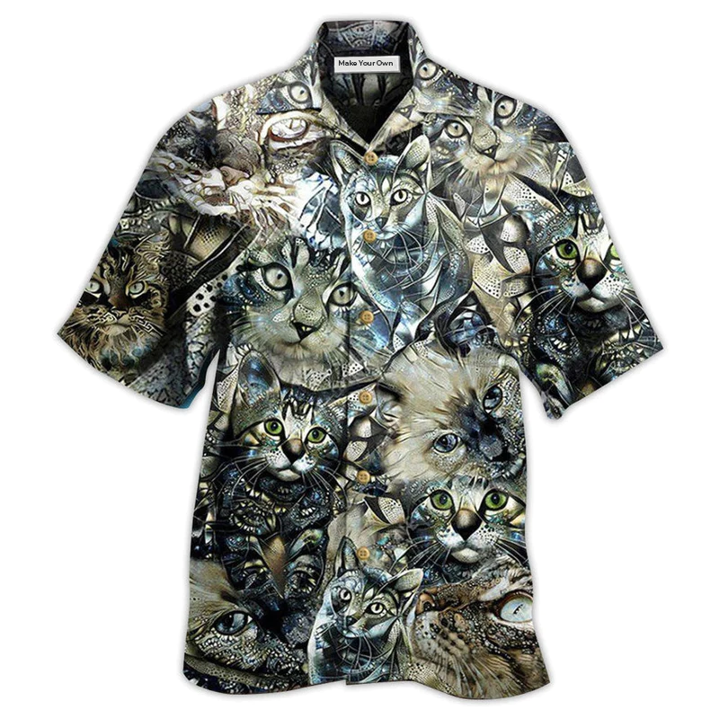 Cat Vintage Flower - Hawaiian Shirt
