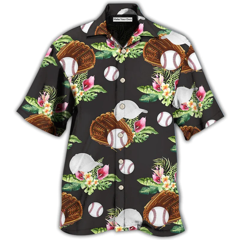 Baseball Tropical Floral - Hawaiian Shirt