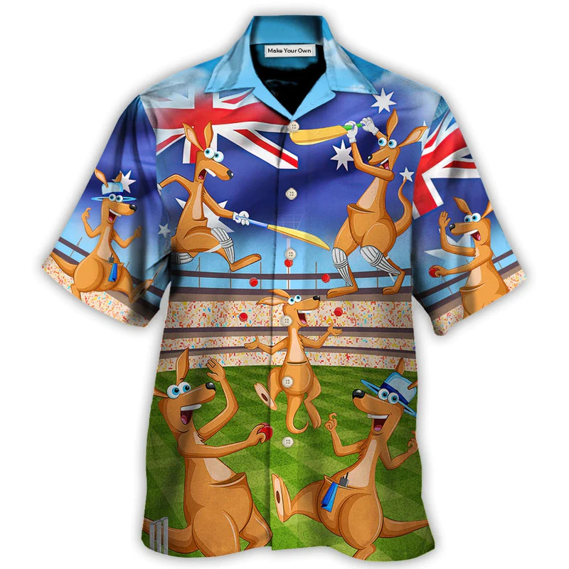 Cricket Kangaroo Play Cricket Funny We Love Cricket - Hawaiian Shirt