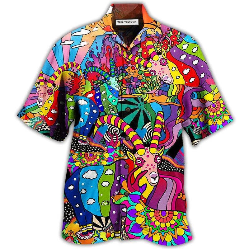 Hippie Deer Peace Love Life Color Amazing - Hawaiian Shirt