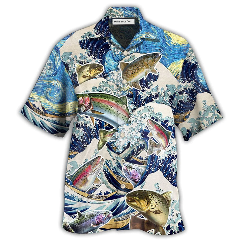 Fishing Trout Fishing Big Waves Style - Hawaiian Shirt