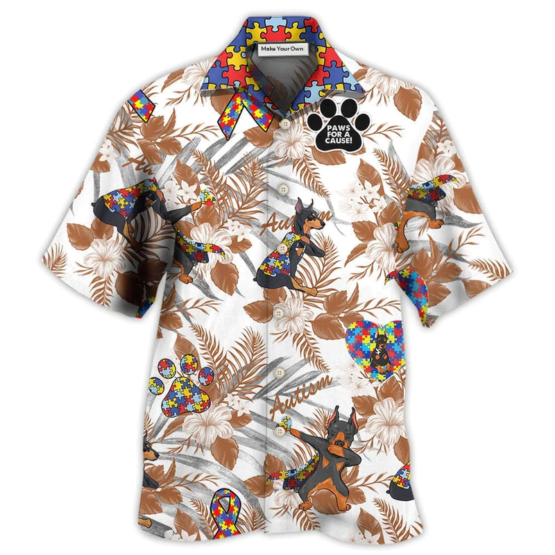 Doberman Autism With Serious Style - Hawaiian Shirt