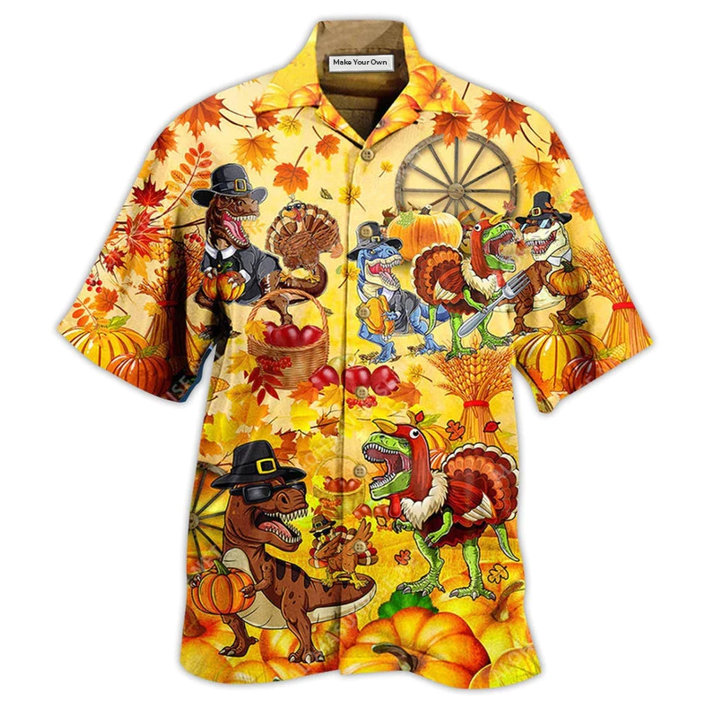 Dinosaur Lovely Autumn - Hawaiian Shirt