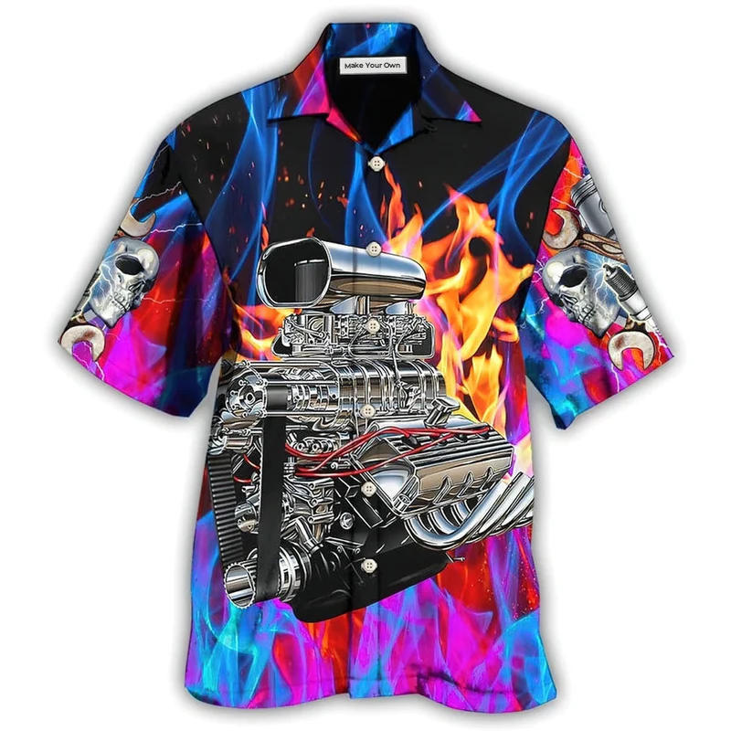 Hot Rod Amazing Colorful Flame - Hawaiian Shirt