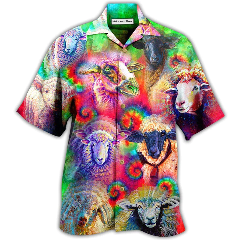 Sheep Animals Colorful Sheeps - Hawaiian Shirt