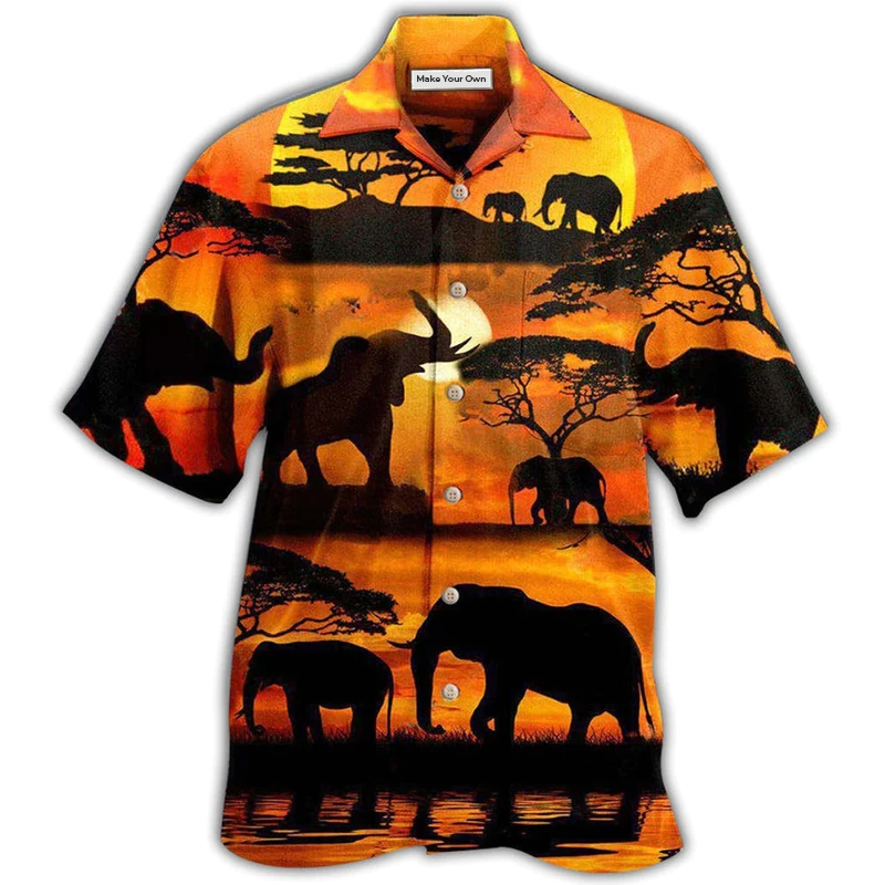 Elephant You're Stronger Than You Think In Yellow Sky - Hawaiian Shirt