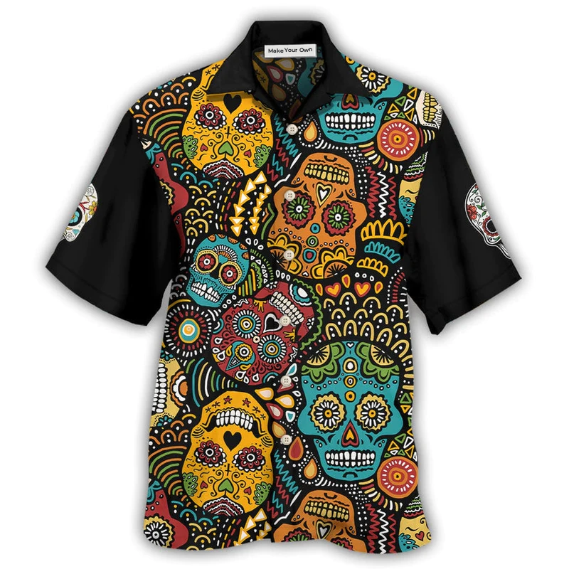 Sugar Skull Amazing Black Style - Hawaiian Shirt