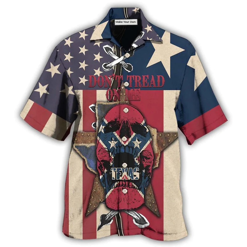 Texas Peace Life Skull Style - Hawaiian Shirt