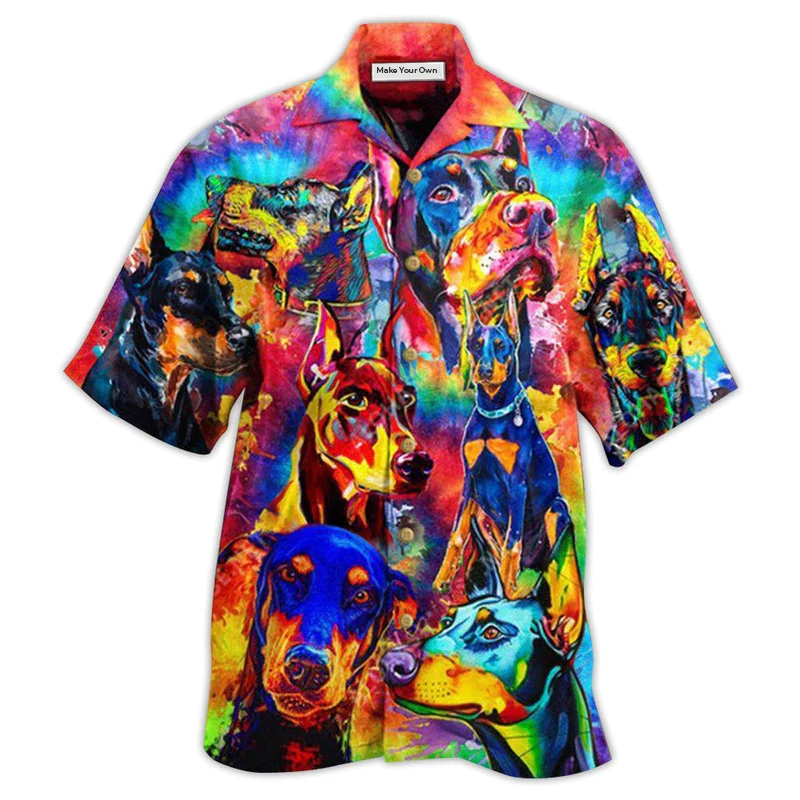 Doberman Dogs Colorful - Hawaiian Shirt