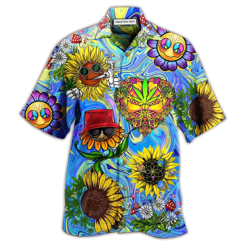 Hippie Sunflowers Stay Trippy Little Hippie - Hawaiian Shirt