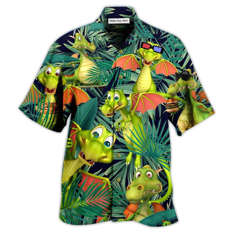 Dragon Love Summer So Funny - Hawaiian Shirt