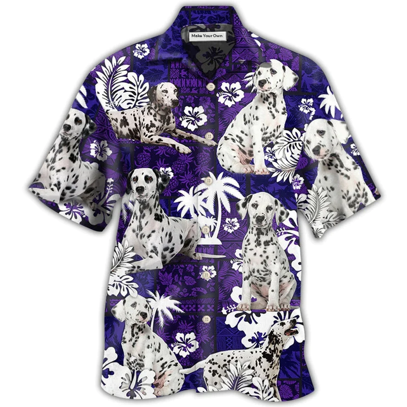 Dalmatian Dog Lover Tropical Life Purple - Hawaiian Shirt