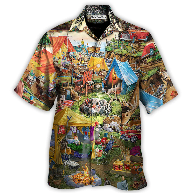 Camping Glamping Tent Family Picnic Happiness - Hawaiian Shirt