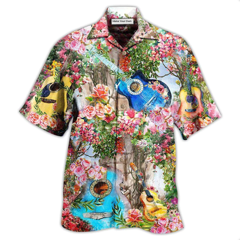 Guitar Music Guitar Melody In Rose Garden - Hawaiian Shirt