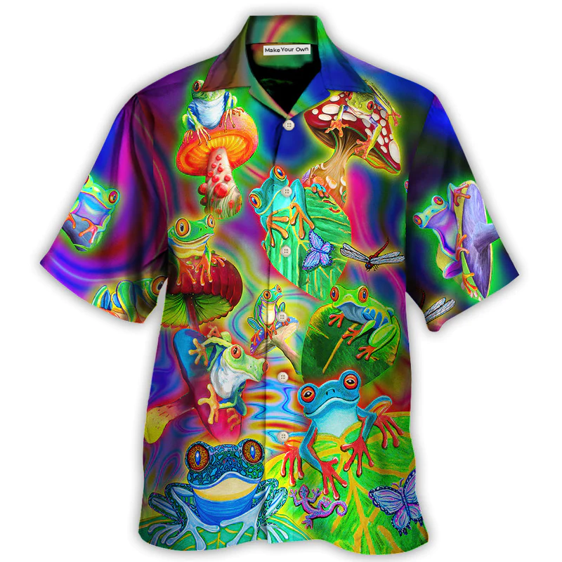 Frog Colorful Tropical Enjoying A Day Of Fun - Hawaiian Shirt