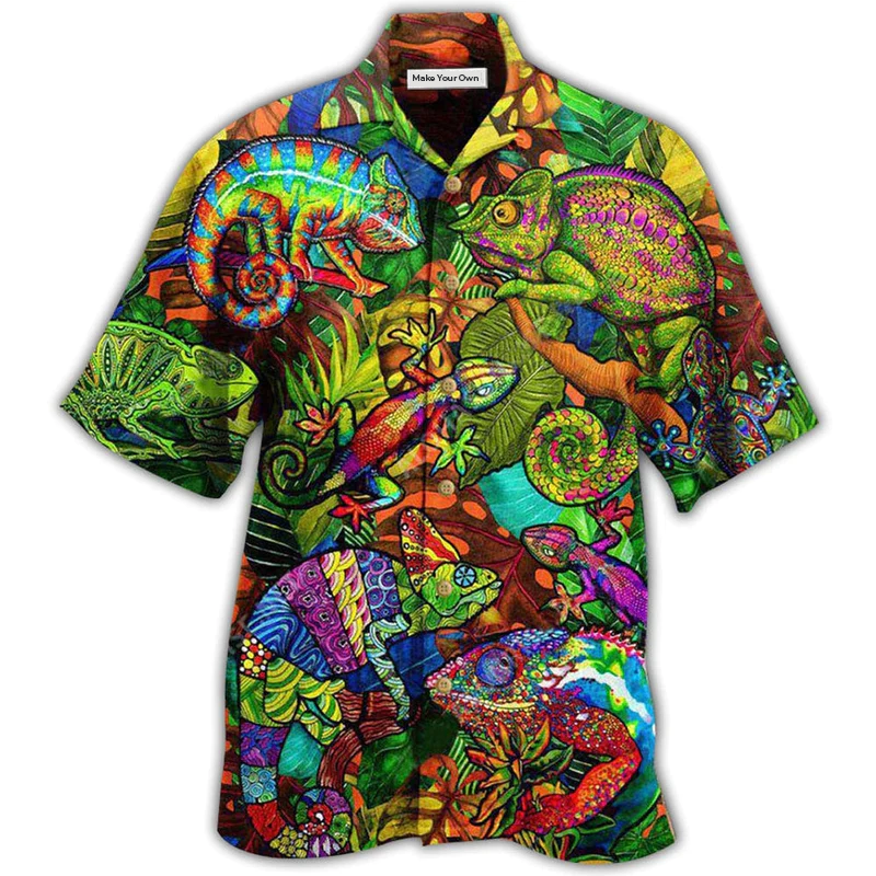 Chameleon Animals Life Is Better With A Chameleon Pattern - Hawaiian Shirt