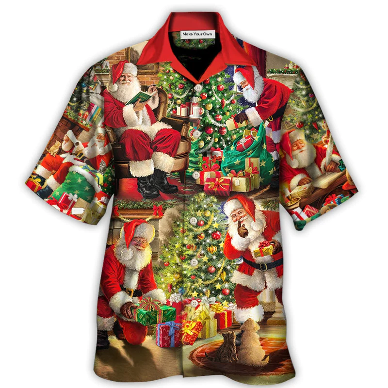Christmas Santa Claus Story Gift For Xmas Painting Style - Hawaiian Shirt