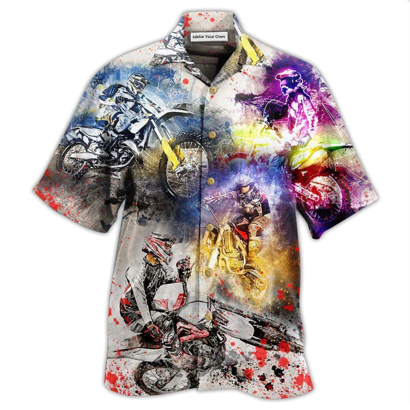 Motorcycle Where The Road Ends The Fun Begins Mix Color - Hawaiian Shirt