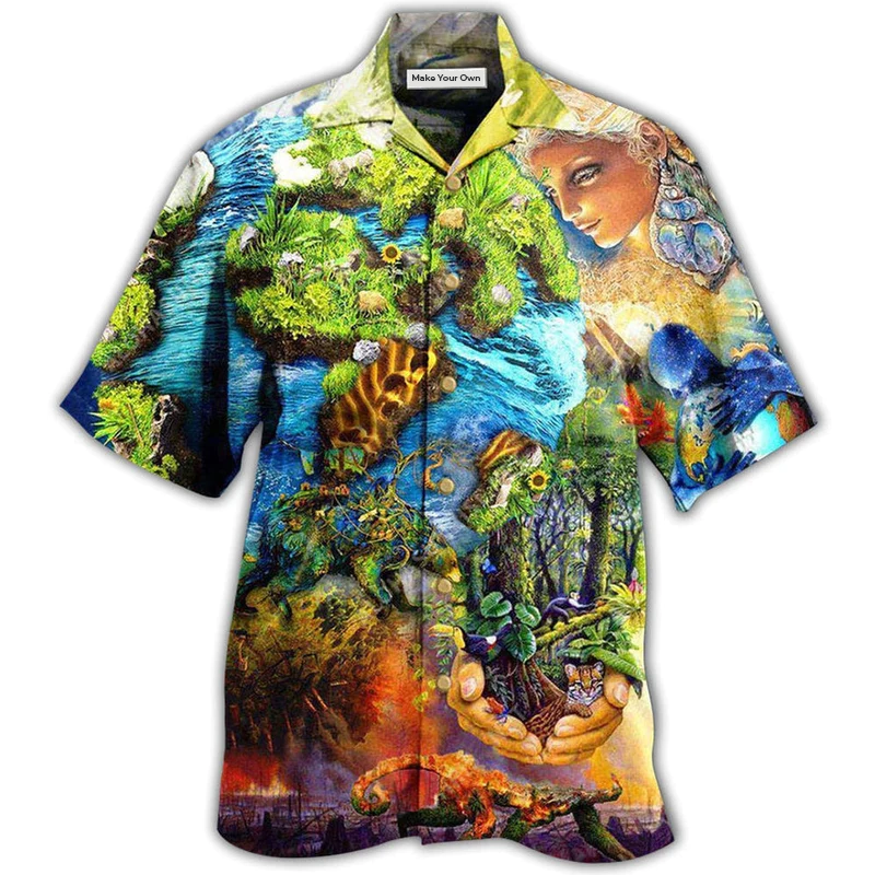 Earth With Environmental Protection - Hawaiian Shirt
