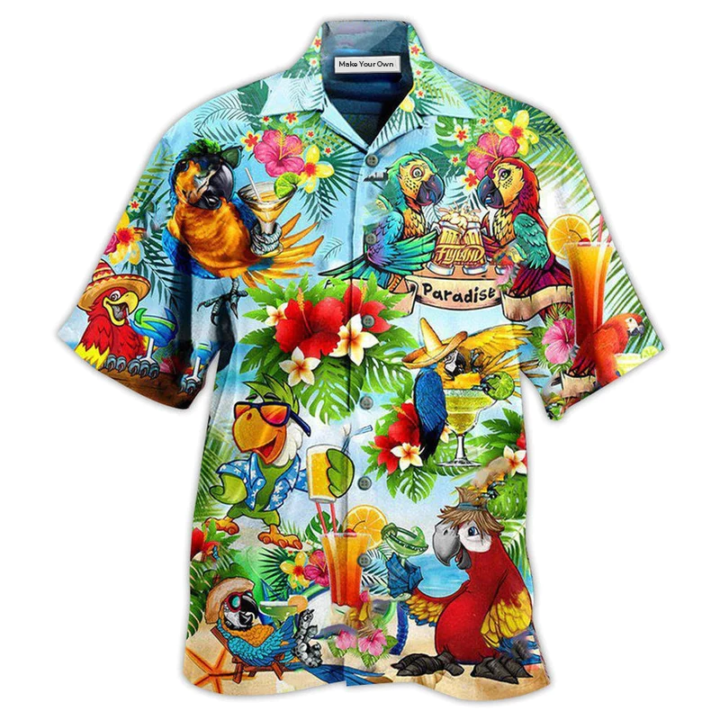Cocktail And Parrots It's Five Oclock Somewhere Style - Hawaiian Shirt
