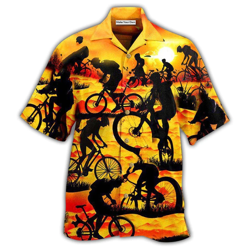Bicycle It's Not A Race It's A Journey On The Sunset - Hawaiian Shirt