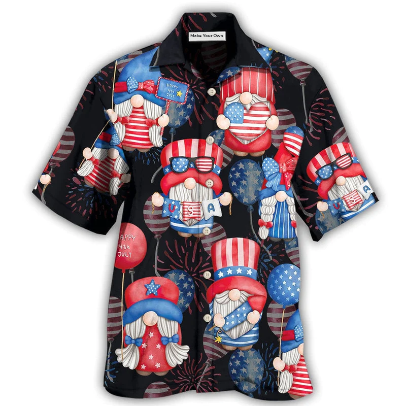 Gnome America Independence Day Fourth of July - Hawaiian Shirt