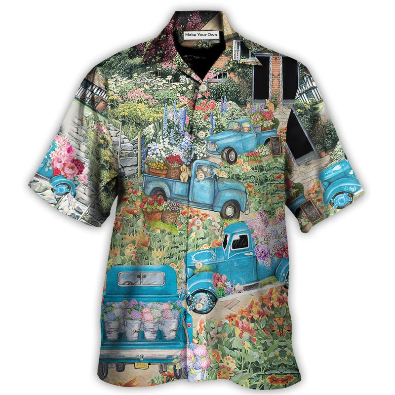 Truck Delivery Happiness Flower Around Town - Hawaiian Shirt