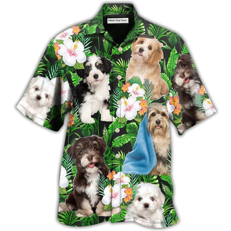 Havanese Dog Tropical Leaf Floral So Cute - Hawaiian Shirt